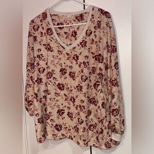 C&C California V-Neck Long Sleeve Top. Size 1X